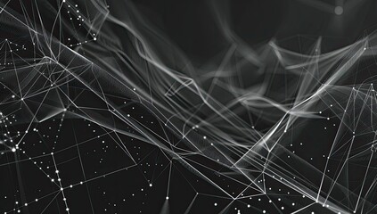 Intricate Web of White Lines and Dots