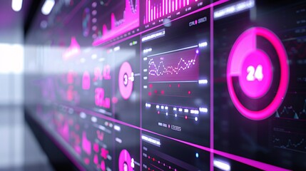 Poster - Creative lighting on a digital analytics dashboard, promoting brand loyalty
