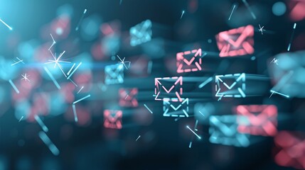 Poster - A digital background with email marketing visuals and glowing effects, highlighting increased reach