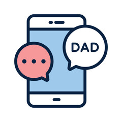 Wall Mural - Dad message, father message icon design