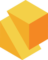 Poster - Abstract three dimensional yellow cube forming an interesting geometric shape