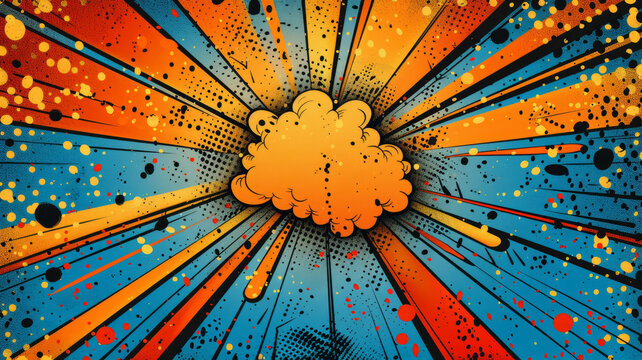 Typography design a blank colorful pop art background.generative ai