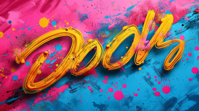 Typography design a blank colorful pop art background.generative ai