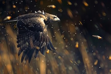 Wall Mural - Snail Kite adult female hunting Apple Snails