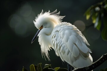 Canvas Print - Snowy Egret preening