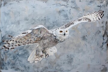 Wall Mural - Snowy Owl in flight