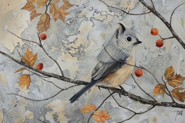 Wall Mural - Tufted Titmouse