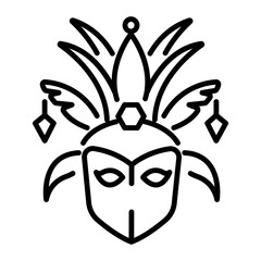 Poster - An outline style icon of headdress