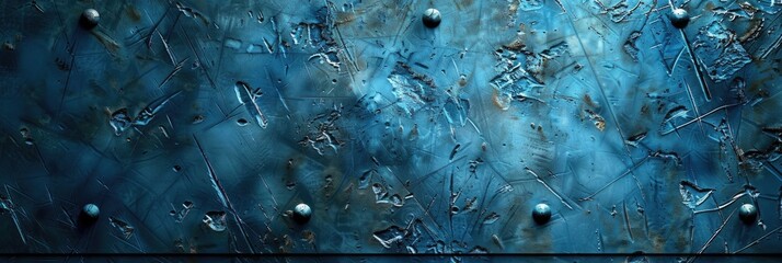 Wall Mural - Cold Metal. Blue Alloy Plate Abstract Background with Cool Tones