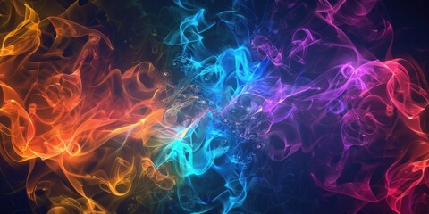 Wall Mural - abstract colorful smoke background