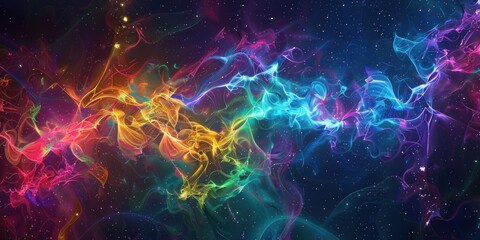 Wall Mural - Abstract Colorful neon technology background , abstract colorful smoke background