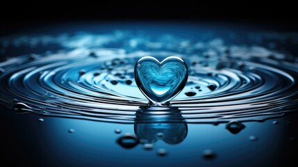 Canvas Print - A heart-shaped water droplet