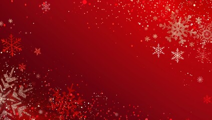 Wall Mural - celebrate the season with a festive red holiday background adorned with snowflakes, perfect for chri