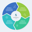 © Flookker - Circle chart infographic template with 4 options for presentations