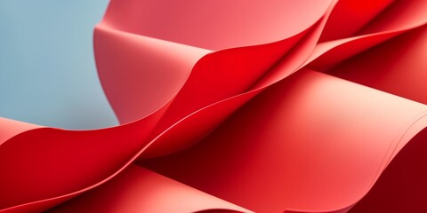 Poster - A red piece of paper with a wave pattern