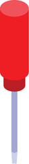 Poster - Red screwdriver standing on white background representing construction and renovation work
