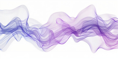 Poster - Vector wave dynamic music lines. Blue-violet abstract lines. Sound waves on isolated background for your design