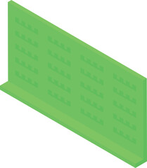Poster - Green empty supermarket shelf with price tags standing on the floor
