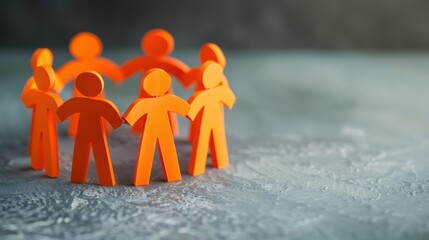 A group of people are holding hands in a circle