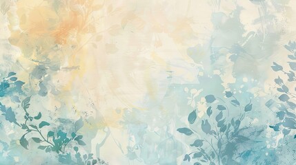 Wall Mural - Abstract wallpaper with blue yellow white and floral patterns