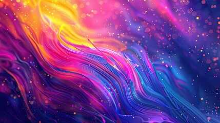 Wall Mural - Abstract background featuring bright magenta yellow and blue strokes