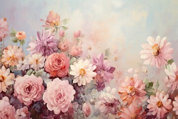 Wall Mural - Flowers painting art backgrounds