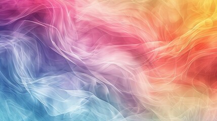 Canvas Print - Muted rainbow hues with wave patterns and glowing light effects