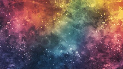 Canvas Print - Wallpaper with broad splattered brush strokes and muted rainbow tones in the background