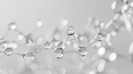 Poster - Intricate molecular structure showcasing connections and reflections creating a modern scientific visual with copy space text for research themes
