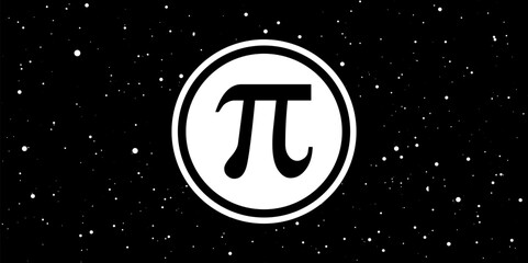 Wall Mural - pi day. science space illustration. infinitely concept