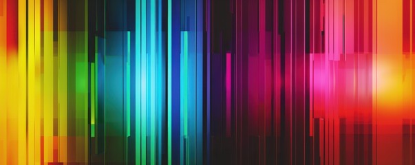 Wall Mural - A colorful image of a rainbow with a black line in the middle. Free copy space for banner.
