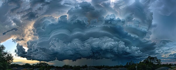 Wall Mural - Dramatic thunderstorm clouds in Central Florida.