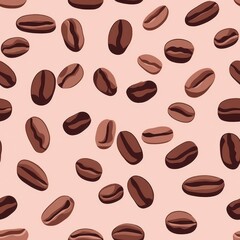 Sticker - Coffee bean backgrounds pattern coffee beans.