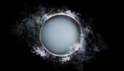 Wall Mural - smoke exploding outward from circular empty center dramatic smo