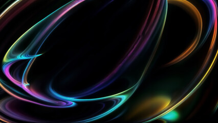 Wall Mural - abstract wallpaper with glowing plasma swirling lines, waves, shapes on neon background