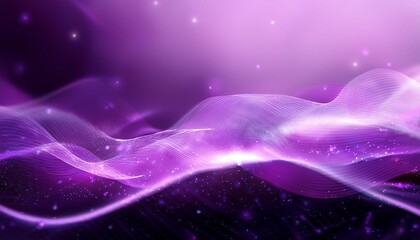 Wall Mural - abstract purple wave background with glowing stars and cosmic digital design elements