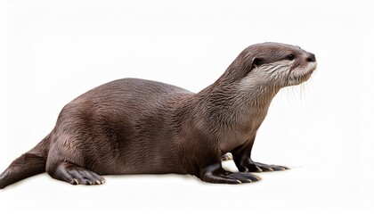 Wall Mural - giant otter on white background