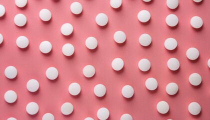 Wall Mural - seamless white polka dot pattern on pink background