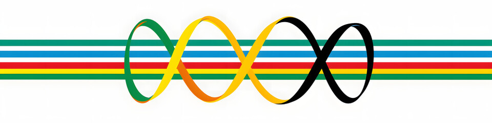 Canvas Print - Olympics games straight lines isolated on transparent. vector illustration