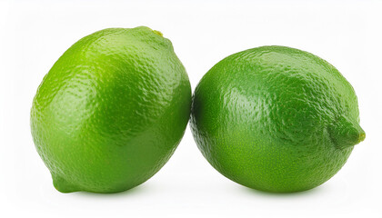 Ripe lime isolated on white background. Fresh green citrus fruit. Organic food.