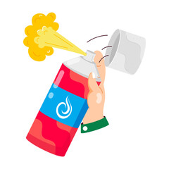 Wall Mural - A flat style sticker of styling spray

