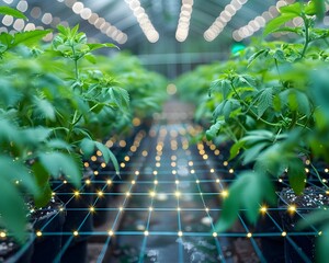 Poster - Smart Automated Greenhouse with High Yield Agriculture Industry Concept and Copy Space