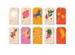 © oxygen_8 - Vector colorful naive contemporary design for Christmas greetings tags on white background. Christmas template cards or labels set with xmas decor