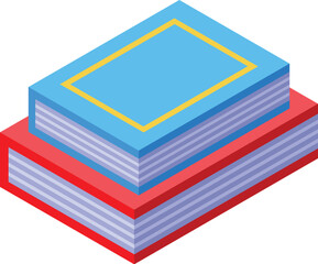 Poster - two colorful books stacked, symbolizing the pursuit of knowledge and the joy of reading