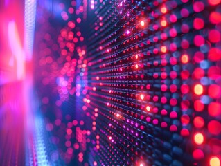 Poster - pulsing digital grid with vibrant cybernetic textures for futuristic cyber background concept