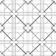 Poster - A seamless pattern with thin lines, The minimalist line drawing features an array of overlapping squares and rectangles in various sizes and shapes, creating a geometric design that exudes simplicity 
