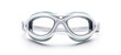 © nikolettamuhari - Image shows a pair of white swimming goggles with clear lenses, placed on a white background.
