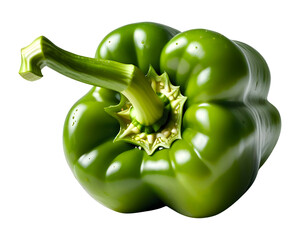 Bell pepper green isolated on transparent background