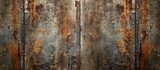 Rusty old steel wall background providing copy space image