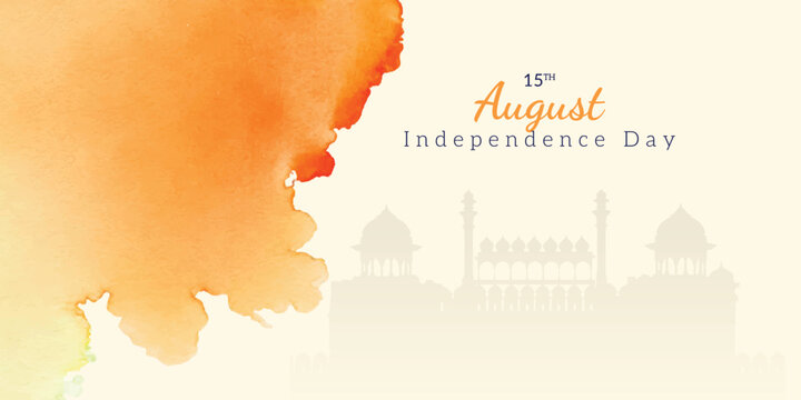 Watercolor 15 august Indian independence day banner design, watercolor background , vector file, 